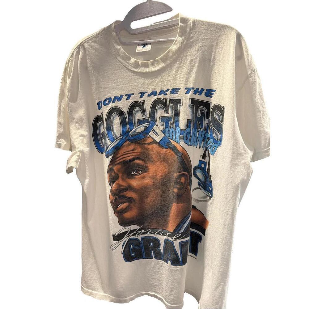 1995 Horace Grant Orlando Magic Goggles Delta L White T Shirt